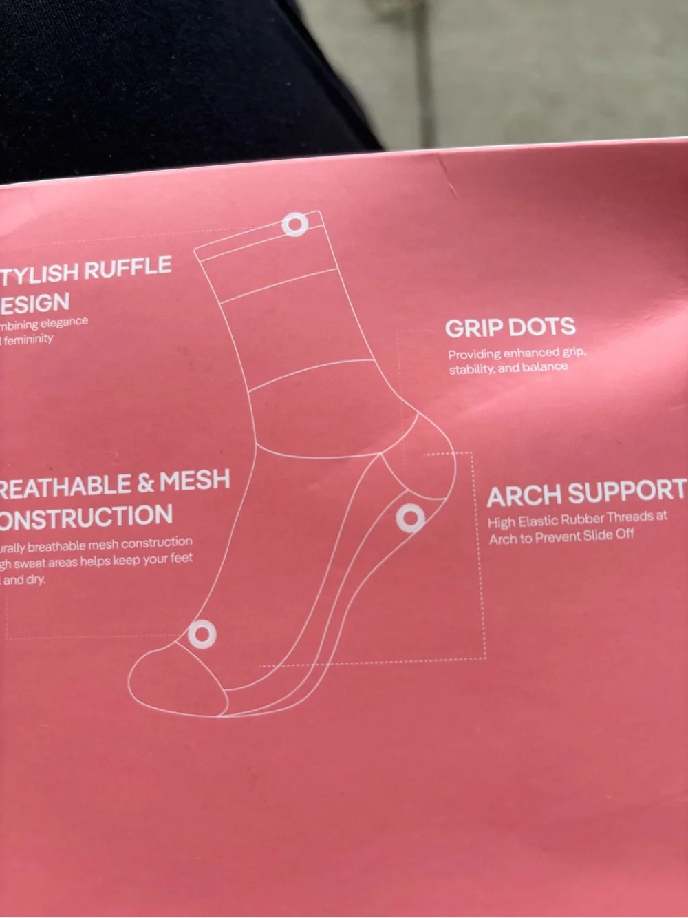 Coolmate Women's Athletic Yoga & Pilates Socks - Pink (Size 6-10)